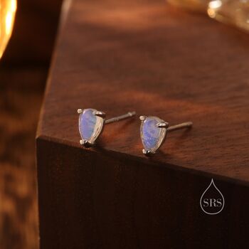 Droplet Moonstone Stud Earrings, 3 of 11