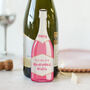 Personalised Pink Champagne Gift Tag, Bottle In Wood, thumbnail 1 of 3