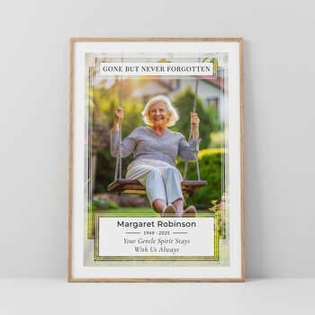Gone But Never Forgotten Photo Print Personalised Memorial Gift, 2 of 6