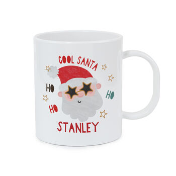 Personalised Cool Santa Plastic Christmas Mug, 4 of 4