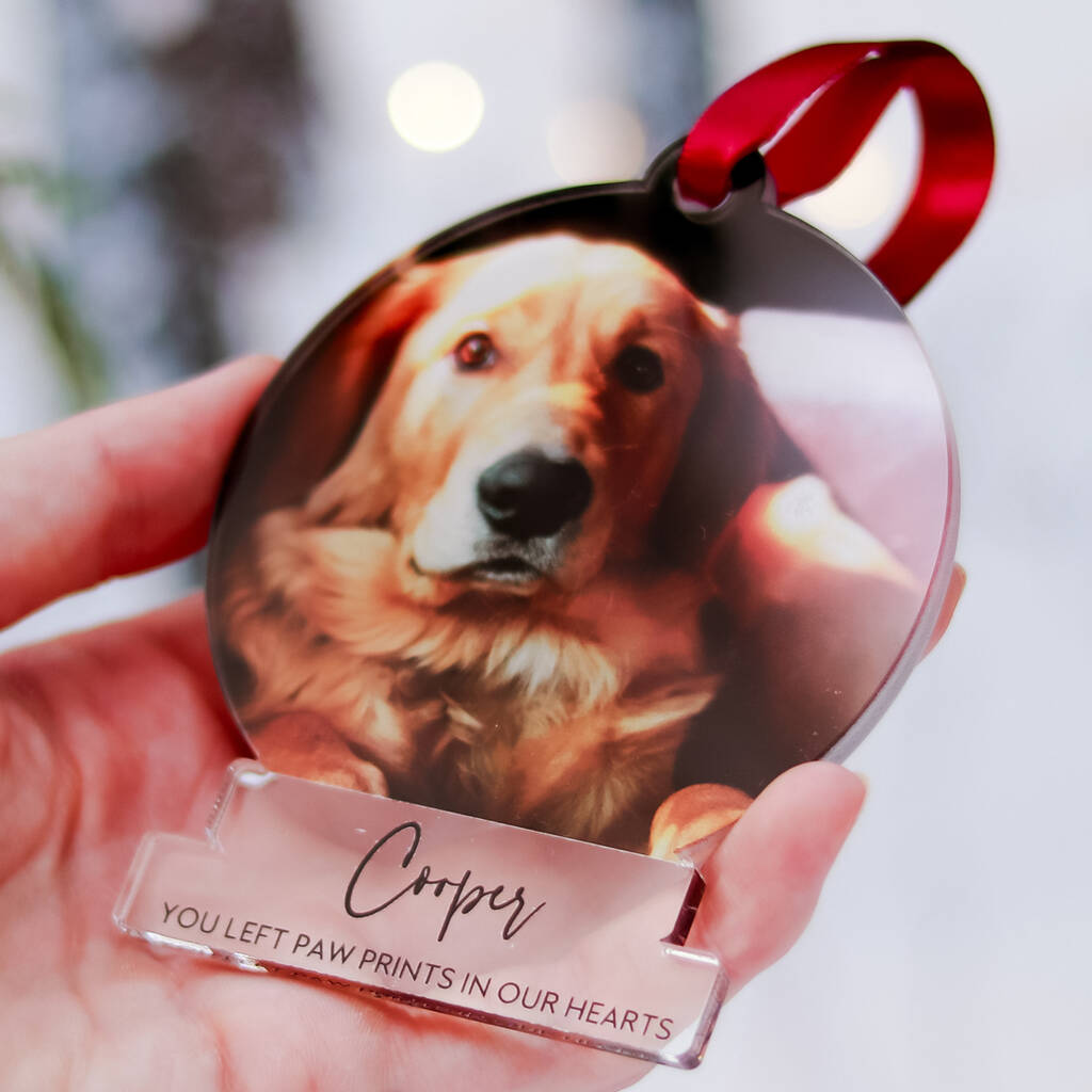 Personalised Photo Christmas Pet Memorial Decoration, 1 of 7