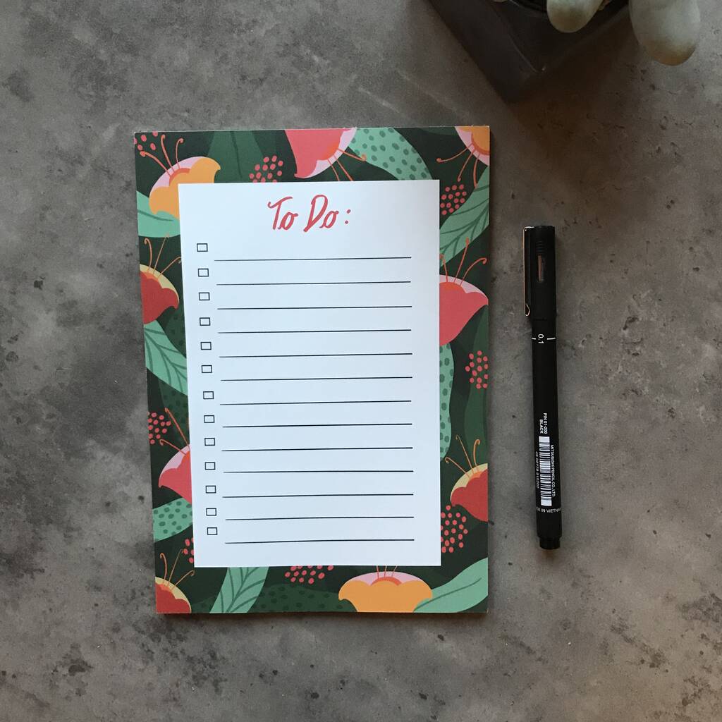 Floral To Do List Notepad, 1 of 5
