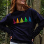 Multi Neon Christmas Trees Jumper Sweatshirt, thumbnail 1 of 8