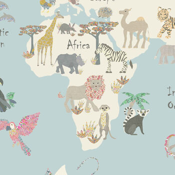 Floral Animal World Map Print, 6 of 8