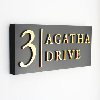 Personalised House Sign With Dividing Line, 6 of 10