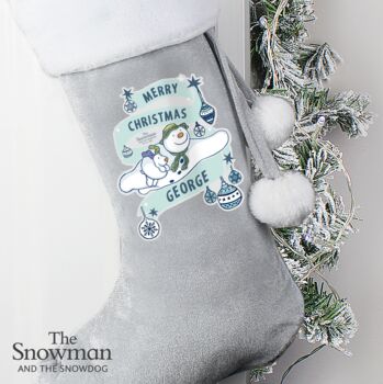 Personalised The Snowman Silver Stocking, 3 of 3
