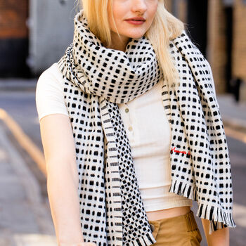 Personalised Monochrome Grid Scarf, 4 of 7