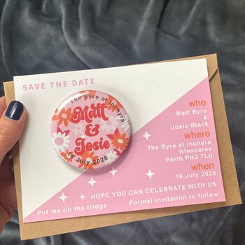 Colourful, Fun, Floral Save The Date Magnet, 3 of 5