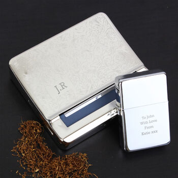 Tobacco Rolling Tin And Lighter Set, 2 of 6