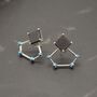 Raw Black Onyx, Turquoise Sterling Silver Earrings, thumbnail 8 of 8