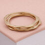 Gold Plated Wave Edge Triple Bangle Set, thumbnail 1 of 6