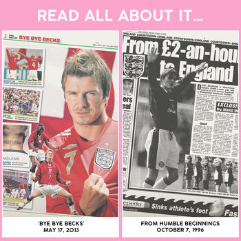 David Beckham Personalised Football Gift Newspaper History Book, 8 of 9