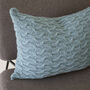 Contemporary Cable Cushion Hand Knit In Blue, thumbnail 4 of 8
