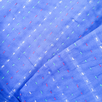 Sari Cushion Cover, Blue Silk, 46cm Handmade, 6 of 6
