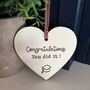 Congratulations You Did It Wooden Heart Sign, thumbnail 2 of 3