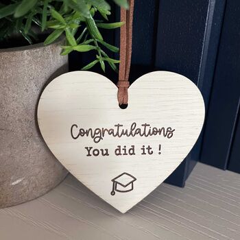 Congratulations You Did It Wooden Heart Sign, 2 of 3