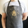 Bee Print Apron – Personalised With Your Name And Year, thumbnail 1 of 12