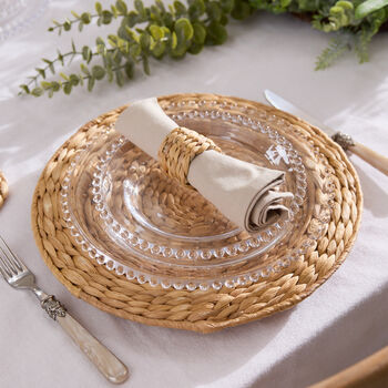 Set Of Two Lakelyn Water Hyacinth Wicker Charger Plates, 2 of 3