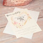 Geometric Watercolour Flowers Wedding Invitation Magnet, thumbnail 4 of 9