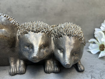 Distressed Silver Hedgehog Planter Cute 33cm Plant Pot, 11 of 12
