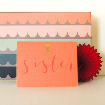 Mini Gold Foiled Sister Card, 4 of 5