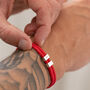 Personalised Men's Silver Red Cord Story Bracelet, thumbnail 1 of 2