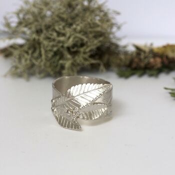 Statement Sterling Silver Leaf Ring, 2 of 5