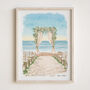 Personalised Wedding Church Watercolour Hand Drawn Sketch – Couple Gift, thumbnail 6 of 12