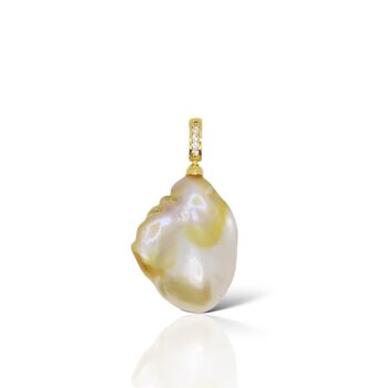 Gold Flecked Baroque Pearl Pendant Necklace, 5 of 7