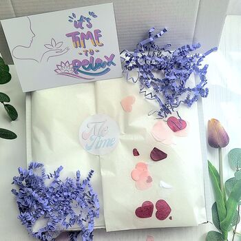 Lavender Pamper Hamper For Her Self Care Gift Box Relaxing Care Package, 9 of 12