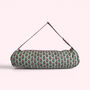 Yoga Mat Bag | Mint Green And Pink Flower Print, thumbnail 4 of 5