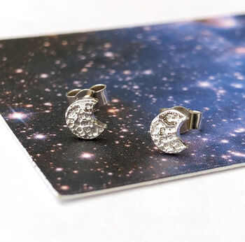 Sterling Silver Mini Half Moon Earrings, 8 of 8