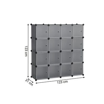 Plastic Storage Organiser Unit Cubes Cabinet, 6 of 6