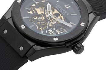 Mens Watch Automatic Skeleton Watch Norway Black Edition, 4 of 10