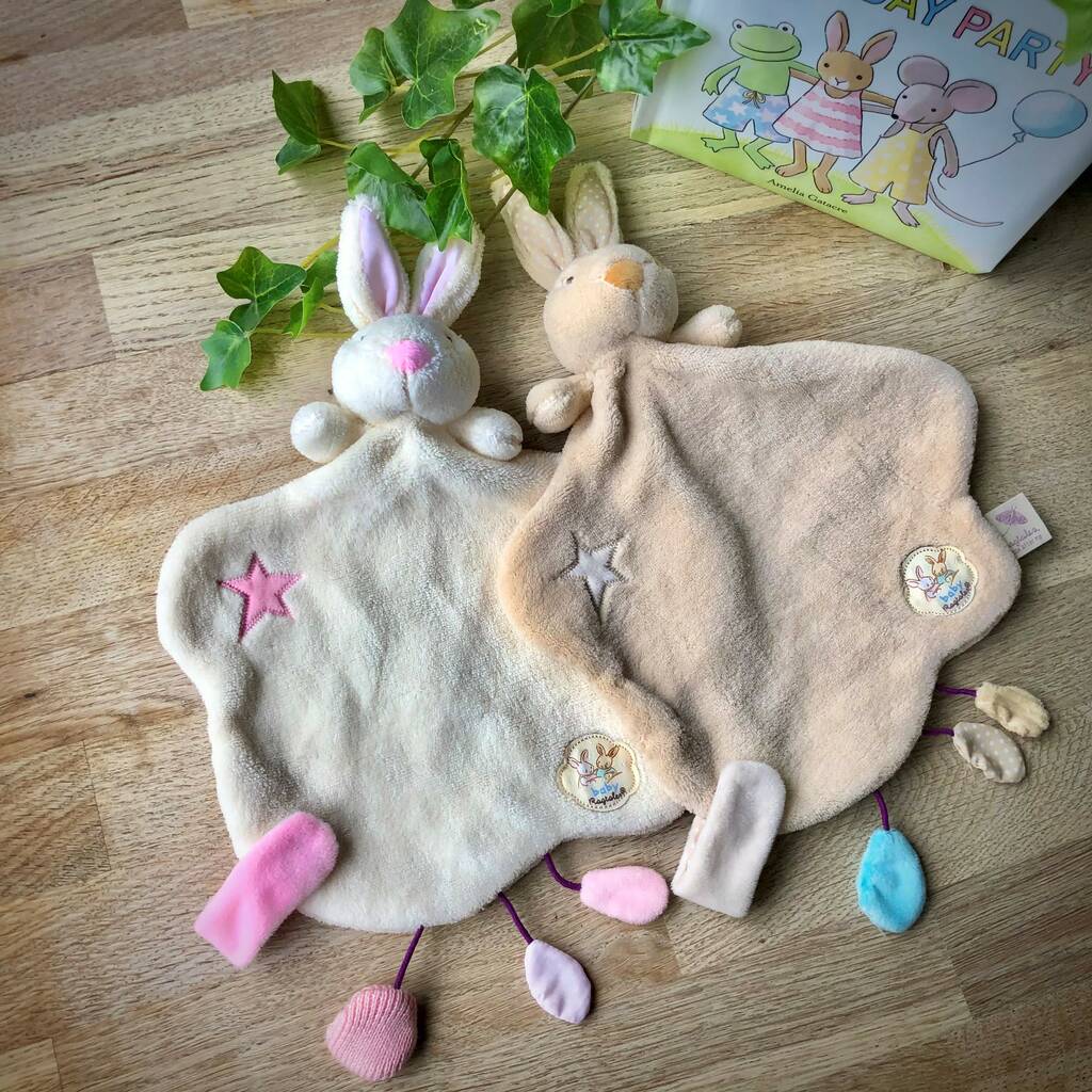 Personalised Cloud Bunny Or Puppy Comforter Blanket, 1 of 3