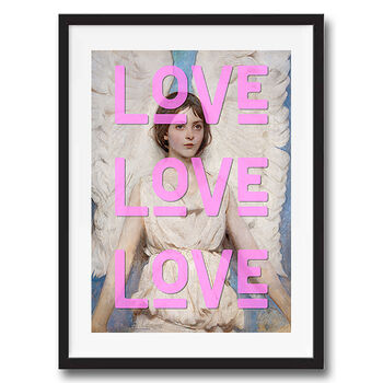 Love Love Love Angel Typographic Wall Art Print, 2 of 4