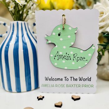 Personalised New Baby Girl Welcome World Keepsake Card, 4 of 11