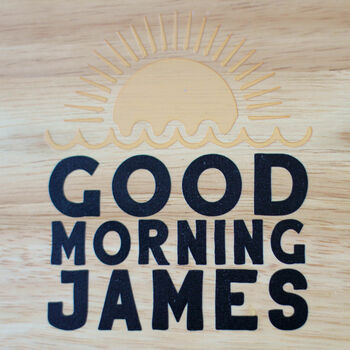 Personalised Chicken Egg Board, Good Morning, 2 of 4