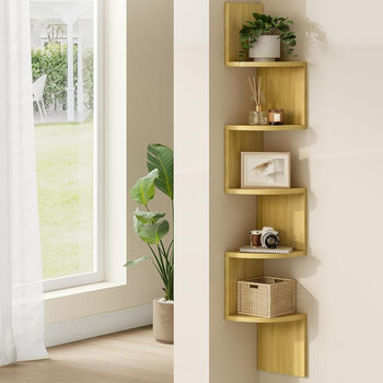 Five Tier Zigzag Floating Corner Wall Shelves, 5 of 12