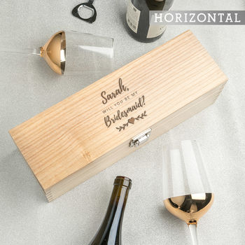 Personalised Will You Be My Bridesmaid Wine Box, 5 of 8