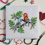 'Parrots' Mini Cross Stitch Kit, thumbnail 1 of 2
