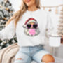 Retro Bubblegum Santa Christmas Sweatshirt, thumbnail 4 of 7