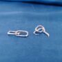 Silver Double Link Earrings, Paperclip Drop Hoop Earrings, thumbnail 3 of 8