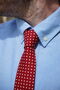 Mens Burgundy And Ivory Polkadot Slim Style Tie, thumbnail 1 of 10