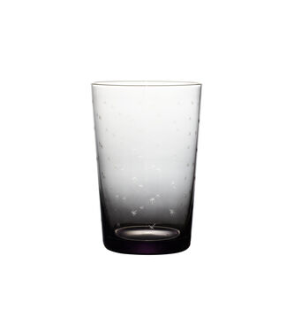 A Set Of Four Smoky Crystal Tumblers With Stars Design, 2 of 2