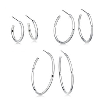 Solid Sterling Silver Hoop Earrings, 2 of 7