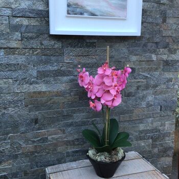 Large Pink Orchid Artificial Silk Flower Arrangement, 6 of 7