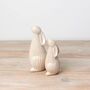 Set Of Two Natural Ceramic Bunny Ornaments | Easter Spring Decoration, thumbnail 1 of 2