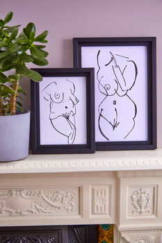 Woman Life Drawing Figure Monochrome Riso Print On Recycled Paper, 4 of 8