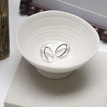 Sterling Silver Double Oval Loop Hoop Earrings, 8 of 12